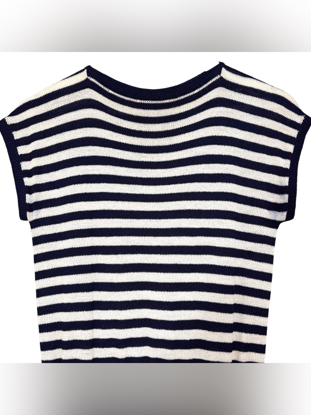 St John by Marie Gray Vintage Striped Navy Blue Knit Midi Dress Size 6 - Picture 6 of 14